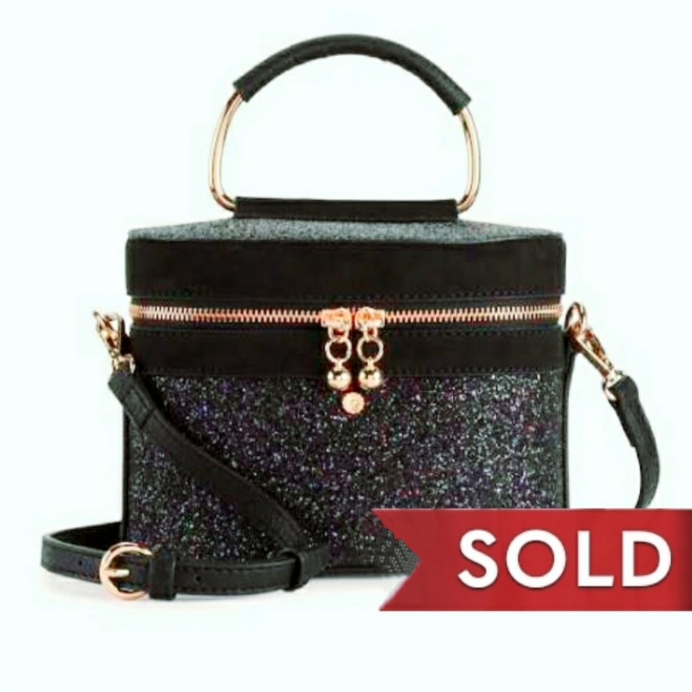 ☆SOLD☆ Lauren Conrad Black Glitter Bucket Purse